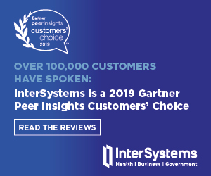InterSystems is a 2019 Gartner Peer Insights Customers' Choice